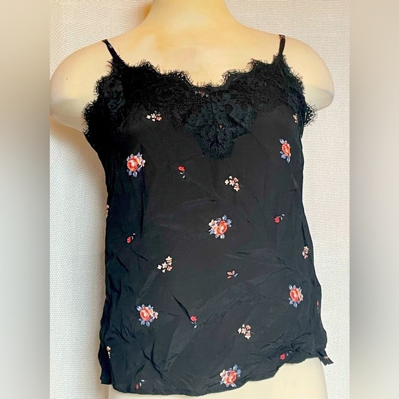 Abercrombie & Fitch Tops - Abercrombie & Fitch black camisole with floral pattern
